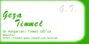 geza timmel business card